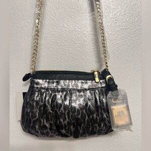 B. Makowsky Leather Metallic Crossbody